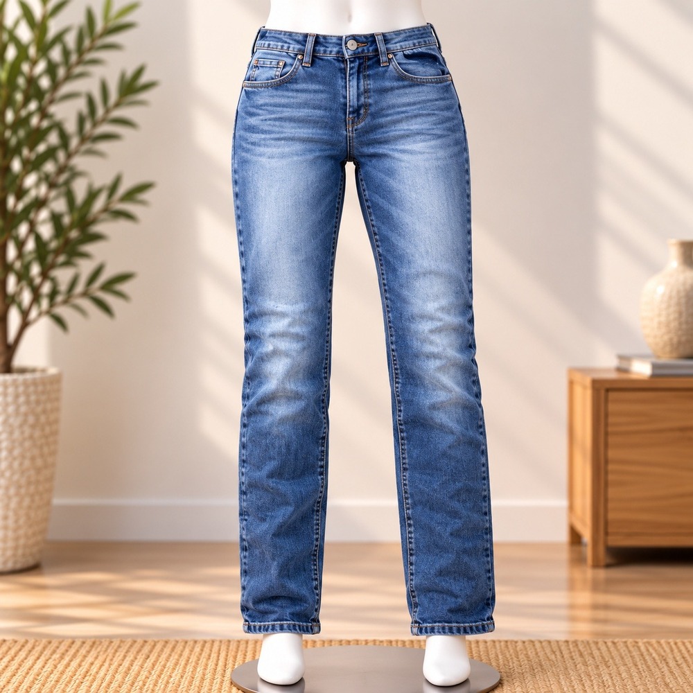 YMI Skinny Jeans Womens 9 Blue Mid Rise Faded Denim Five Pocket Classic